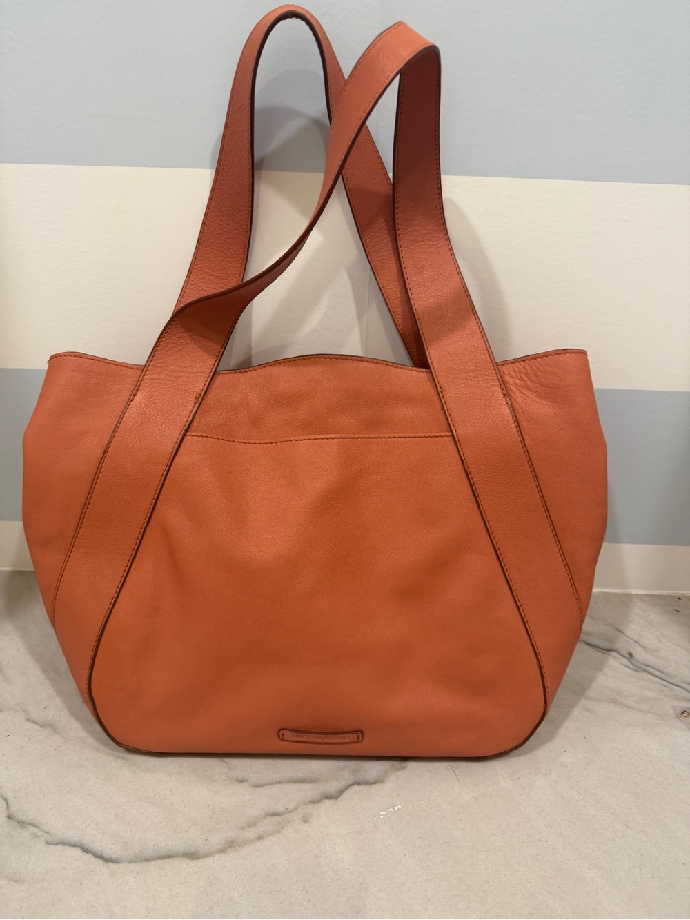 Lucky Brand Classic Leather Tote Bag in Coral 100% Leather